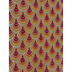 Blank Quilting Yoshiko M4591 Red & Gold Scallop Pattern Cotton Fabric 2006 1/2 Y